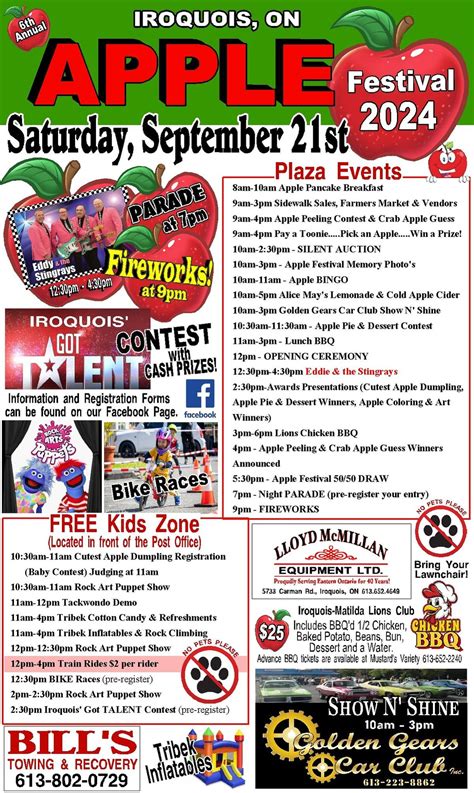Iroquois Apple Festival, 7 Plaza Drive, Iroquois, Ontario K0E 1K0 ...