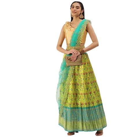 Buy KANAKADARA Half-Saree Thavani Set - Lehenga, blouse, duppatta, and ...