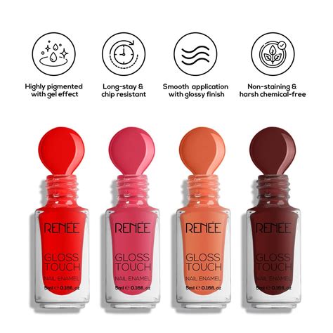 RENEE Gloss Touch Set of 4 Nail Enamels, 5 ml each – Renee Cosmetics