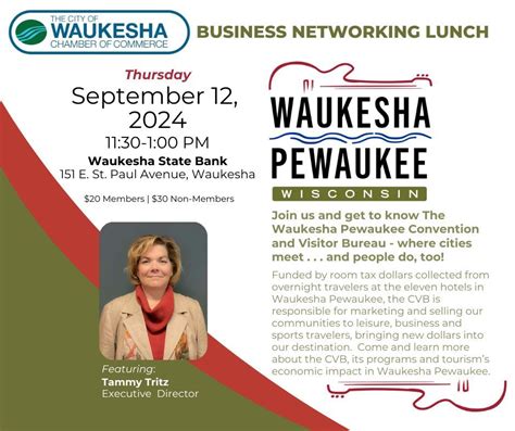 Business Networking Lunch Featuring Tammy Tritz, ED, Waukesha Pewaukee ...