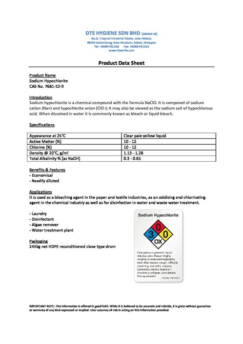 Sodium Hypo - KleenFix