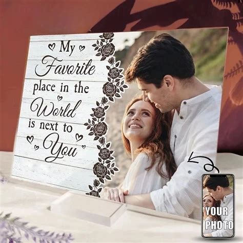 Placa de Foto Acrílica Personalizada con Base Regalo de Boda ...