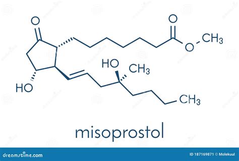 Misoprostol Abortion Inducing Drug Molecule. Prostaglandin E1 PGE1 Analogue Also Used To Treat ...