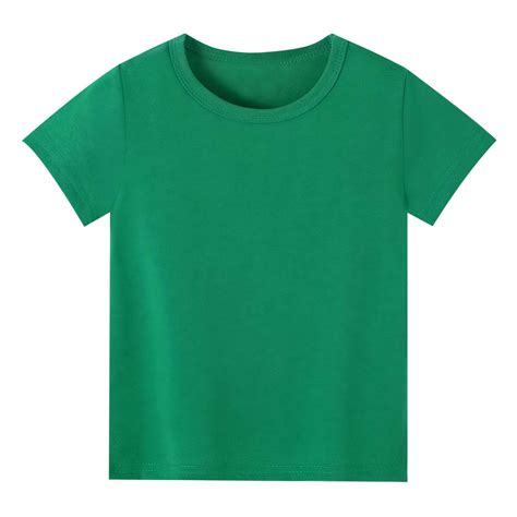 FAOWME Gender Unisex Child Comfortable T-Shirt For Child Green 5-6 ...