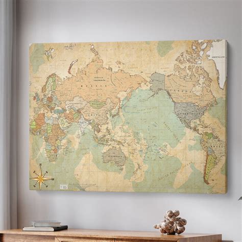 World Map Canvas, up to Date Extra Large Print, Highly Detailed Map of ...