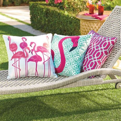 Pretty in Pink Flamingo Party Outdoor Pillow | Grandin Road