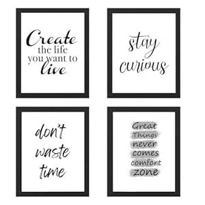 VNPL Hard Work Quotes Wall Frames - Success Motivational Posters With ...