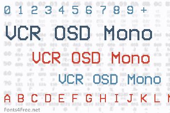 VCR OSD Mono Font Download - Fonts4Free