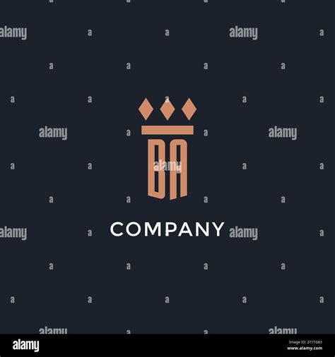 BA logo initial with pillar icon design, luxury monogram style logo for ...