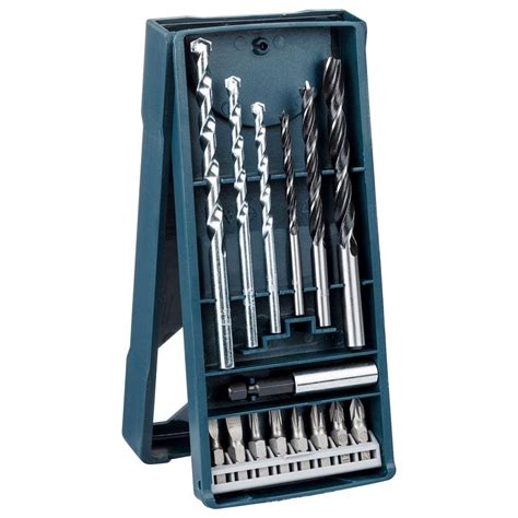 Bosch Professional 15 pc Mini X Line with Masonry bits, wood drill bits ...