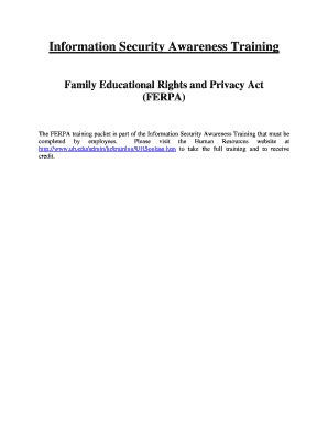 Fillable Online uh The FERPA training packet is part of the Information ...