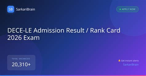 DECE-LE Admission Result / Rank Card 2026 Exam 2026 - Notification ...