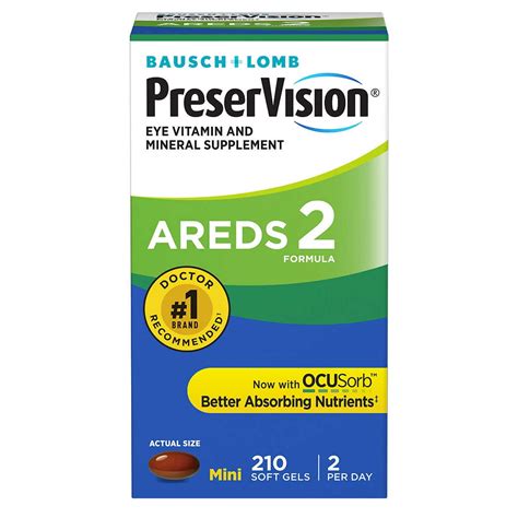 PreserVision AREDS 2 by Bausch + Lomb - 210 Count Mini Soft gels, Eye ...