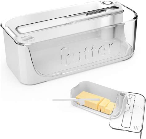 Amazon.com | Cnsndqedke Butter Dish with Lid and Knife, 180° Rotating ...