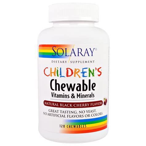 Solaray, Children’s Chewable Vitamins and Minerals, Natural Black ...