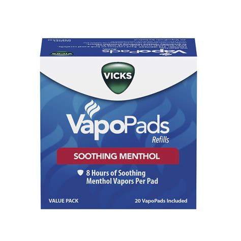 Vicks VapoPads, 20 Count – Soothing Menthol Vapor Pads for Vicks ...