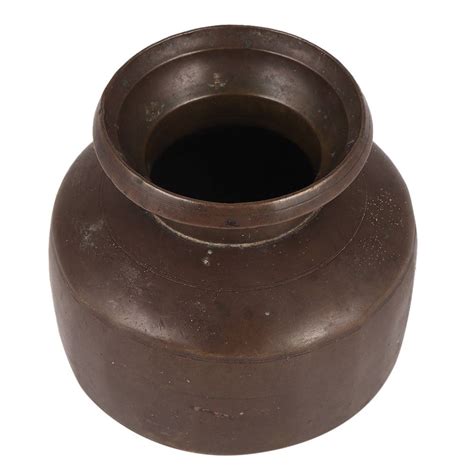 Brass Broad Water Pot With Dark Patina Finish