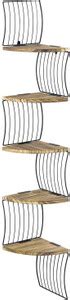 Indian Decor 299930 Corner Shelf Wall Mount of 5 Tier Rustic Wood ...