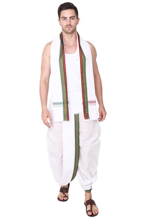 Pure Cotton Ready to Wear Stitched Velcro Dhoti for Men – Rameshwaram ...