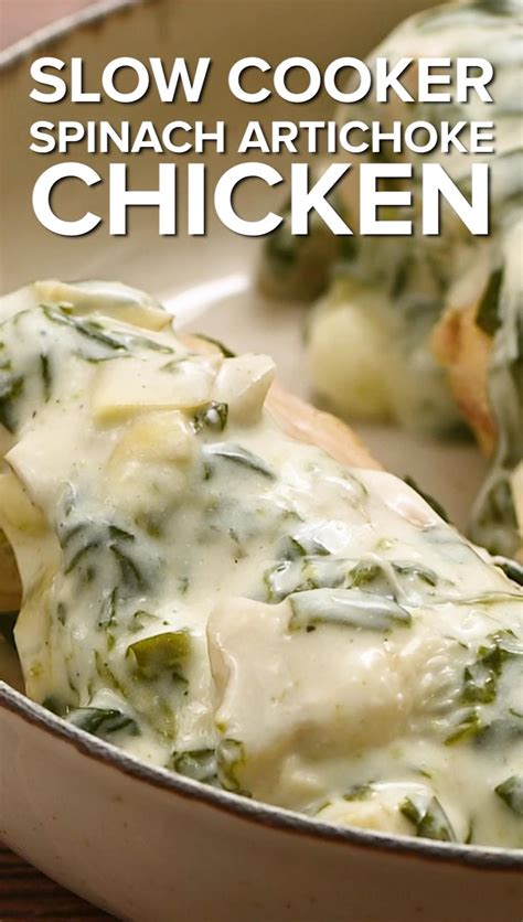 Slow cooker spinach artichoke chicken – Artofit