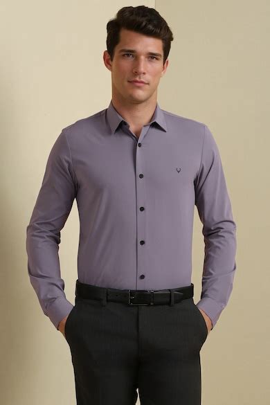 Buy Men Purple Super Slim Fit Solid Full Sleeves Formal Shirt Online ...