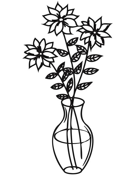 flores em uma ilustração de contorno de vaso. png com fundo transparente. 12589549 PNG