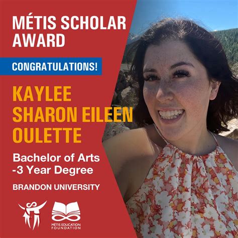 Kaylee Sharon Eileen Oulette is one of the recipients of Rupertsland ...