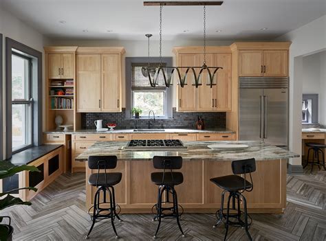 Kitchen Tile Floor Ideas With Light Wood Cabinets - Home Alqu