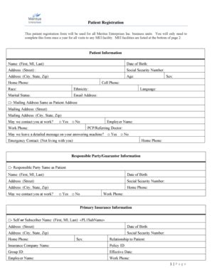 Fillable Online MEI Patient Registration Form no merge fields.doc Fax ...