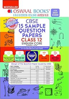 Oswaal CBSE Sample Question Paper Class 12 English Core Book (Reduced ...