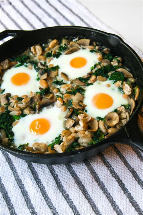 white bean, spinach and mushroom egg bake | butter loves company