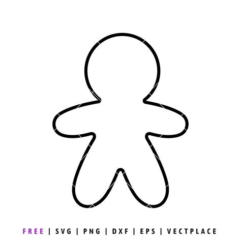 FREE Christmas Gingerbread Man Outline SVG - Vectplace