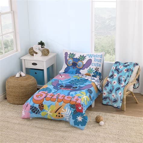 Disney Stitch 5-Pc Toddler Bed Set - Comforter, Fitted Sheet, Top Sheet ...
