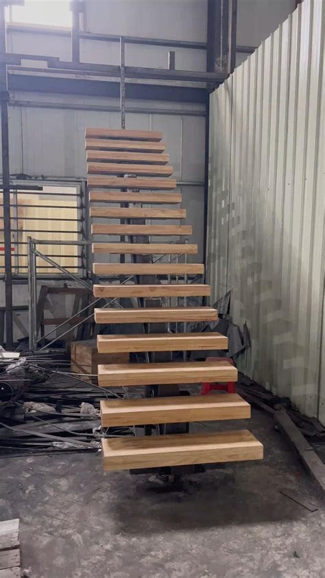 Staircase metal railing single stringer stair l NST Building ...