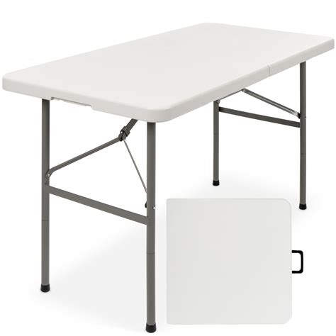 COSCO XL 36" Fold-in-Half Card Table w/ Handle, White, Indoor & Outdoor ...