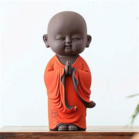 Namaste Smiling Monk Buddha Statue – The Decorshed