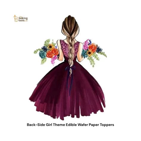 Back-Side Girl Theme Edible Wafer Paper Cake Toppers