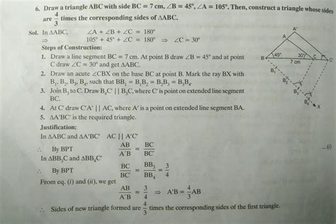 Construct a triangle abc such that bc 8cm angle b = 45 angle c 30 and ...
