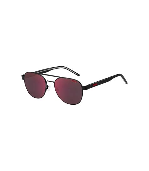 HUGO - Metal-frame sunglasses with rubberised logo