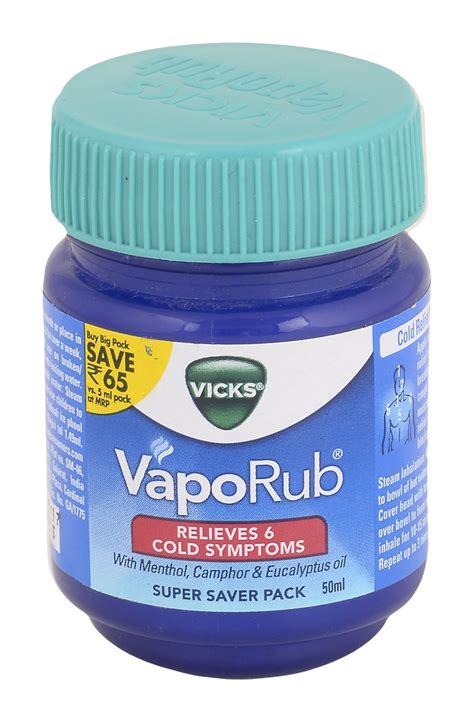 Buy Vicks Vaporub - with Menthol, Camphor and Eucalyptus Oil, 50ml ...