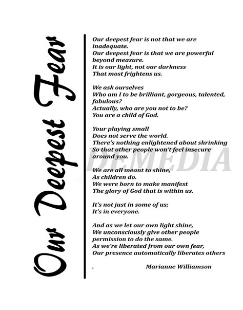 Our Deepest Fear By Marianne Williamson