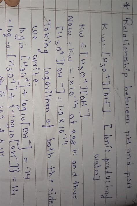 Derive relationship between pH and POH - Brainly.in