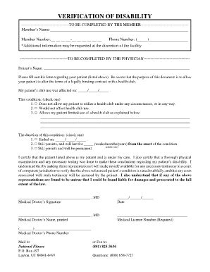 UT National Fitness Verification Of Disability - Fill and Sign ...