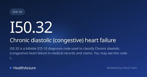 ICD-10 Code I50.32 for Chronic diastolic (congestive) heart failure ...