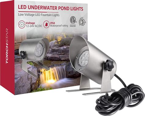 Amazon.com : TORCHSTAR LED Underwater Pond Lights, IP68 Waterproof 12V ...