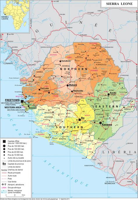 Geopolitical map of Sierra Leone, Sierra Leone maps | Worldmaps.info