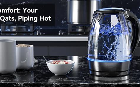 Billord Electric Kettle - 1.8L Glass Hot Water Kettle for Coffee & Tea ...