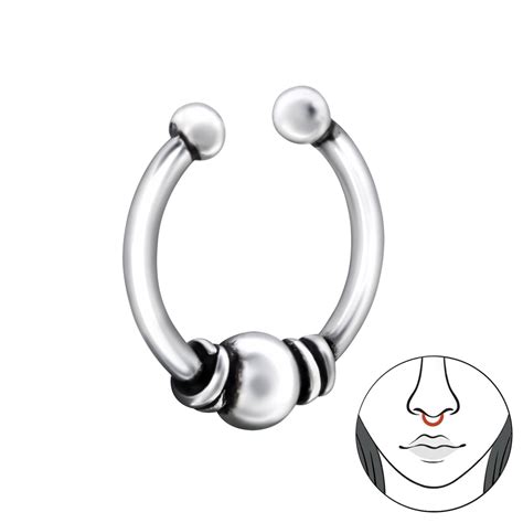 Bali Faux Nose Clip | 925 Sterling Silver | Clip On Nose Ring