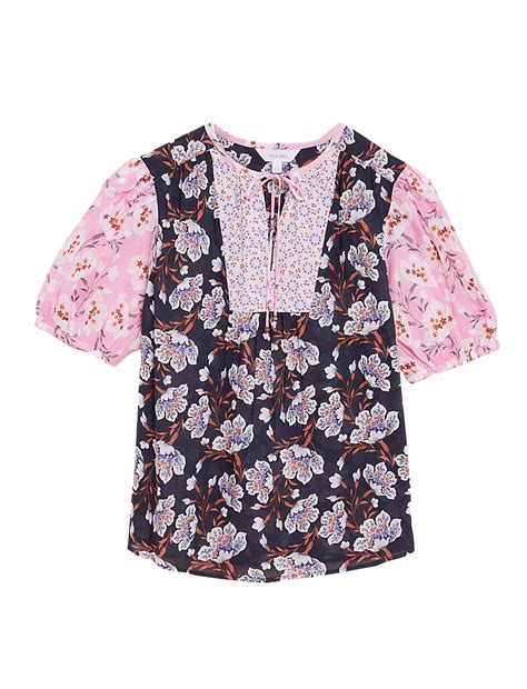 Buy Pure Cotton Floral Short Sleeve Blouse at Marks & Spencer