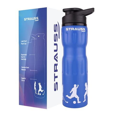 STRAUSS Stainless Steel Water Bottle, 750 ML | 100% Leak Proof | Eco-F ...